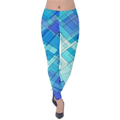 Abstract Squares Arrangement Velvet Leggings by Nexatart