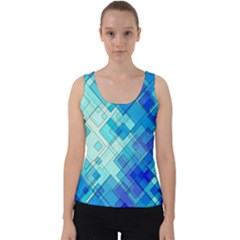 Abstract Squares Arrangement Velvet Tank Top