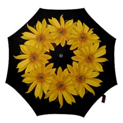 Sun Flower Blossom Bloom Particles Hook Handle Umbrellas (large) by Nexatart