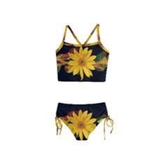 Sun Flower Blossom Bloom Particles Girls  Tankini Swimsuit