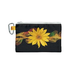 Sun Flower Blossom Bloom Particles Canvas Cosmetic Bag (small) by Nexatart