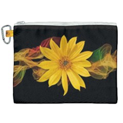 Sun Flower Blossom Bloom Particles Canvas Cosmetic Bag (xxl) by Nexatart