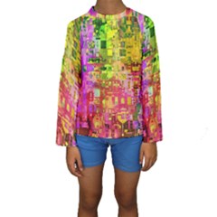 Color Abstract Artifact Pixel Kids  Long Sleeve Swimwear by Nexatart