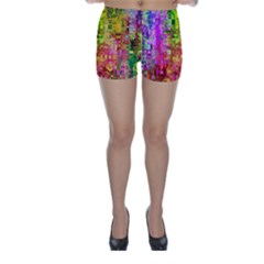 Color Abstract Artifact Pixel Skinny Shorts by Nexatart