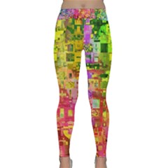 Color Abstract Artifact Pixel Classic Yoga Leggings by Nexatart