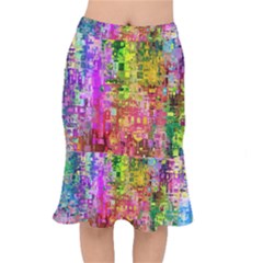 Color Abstract Artifact Pixel Mermaid Skirt by Nexatart