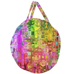 Color Abstract Artifact Pixel Giant Round Zipper Tote by Nexatart