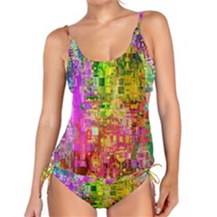 Color Abstract Artifact Pixel Tankini Set by Nexatart