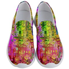 Color Abstract Artifact Pixel Men s Lightweight Slip Ons