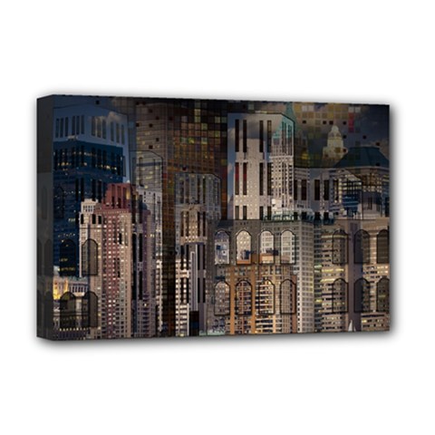 Architecture City Home Window Deluxe Canvas 18  X 12   by Nexatart