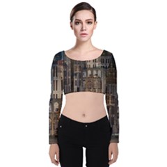 Architecture City Home Window Velvet Crop Top