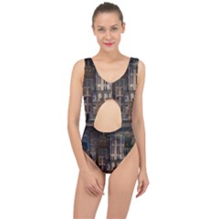 Architecture City Home Window Center Cut Out Swimsuit