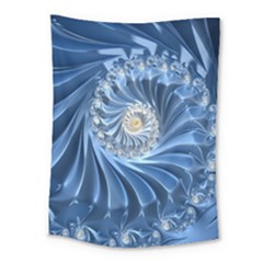 Blue Fractal Abstract Spiral Medium Tapestry by Nexatart