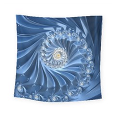 Blue Fractal Abstract Spiral Square Tapestry (small) by Nexatart