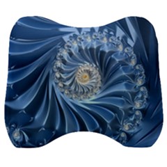 Blue Fractal Abstract Spiral Velour Head Support Cushion