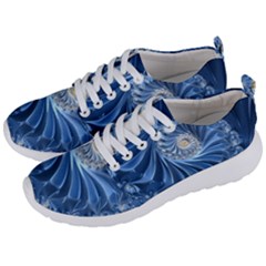 Blue Fractal Abstract Spiral Men s Lightweight Sports Shoes