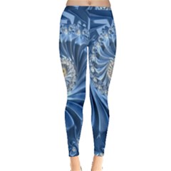 Blue Fractal Abstract Spiral Inside Out Leggings