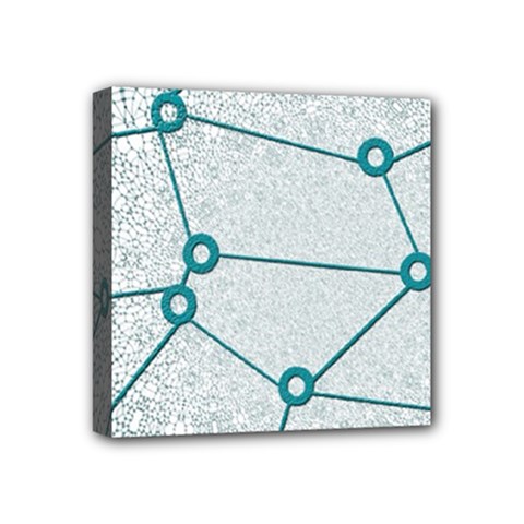 Network Social Abstract Mini Canvas 4  X 4  by Nexatart