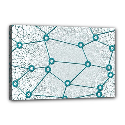 Network Social Abstract Canvas 18  X 12  by Nexatart