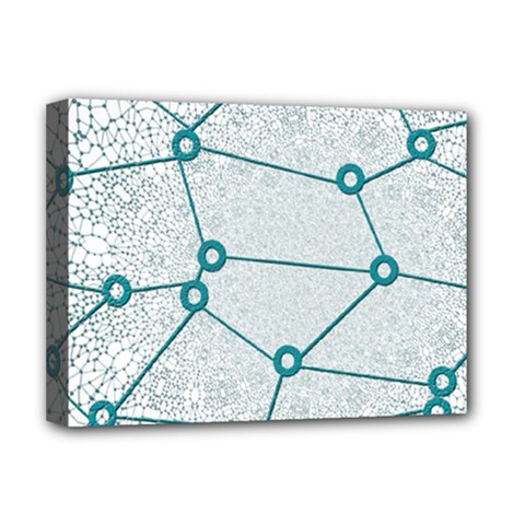 Network Social Abstract Deluxe Canvas 16  X 12   by Nexatart