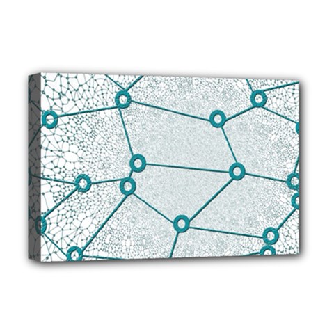 Network Social Abstract Deluxe Canvas 18  X 12   by Nexatart