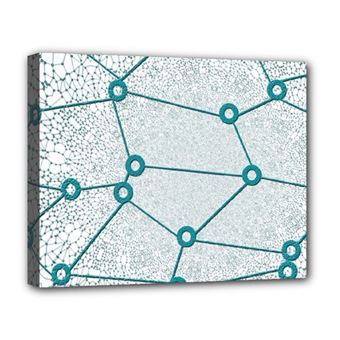 Network Social Abstract Deluxe Canvas 20  X 16   by Nexatart