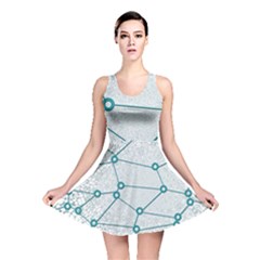 Network Social Abstract Reversible Skater Dress by Nexatart