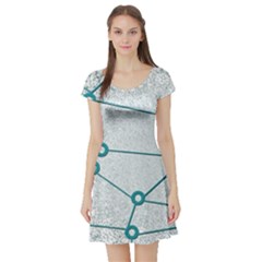 Network Social Abstract Short Sleeve Skater Dress by Nexatart