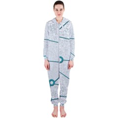 Network Social Abstract Hooded Jumpsuit (ladies)  by Nexatart