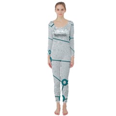 Network Social Abstract Long Sleeve Catsuit by Nexatart