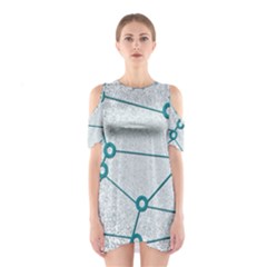 Network Social Abstract Shoulder Cutout One Piece by Nexatart