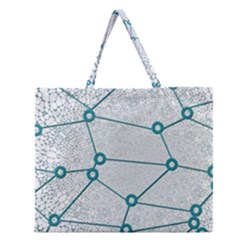 Network Social Abstract Zipper Large Tote Bag by Nexatart