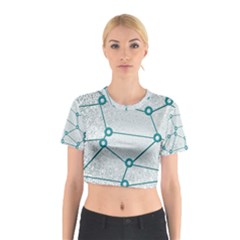 Network Social Abstract Cotton Crop Top by Nexatart