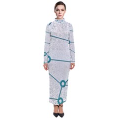 Network Social Abstract Turtleneck Maxi Dress