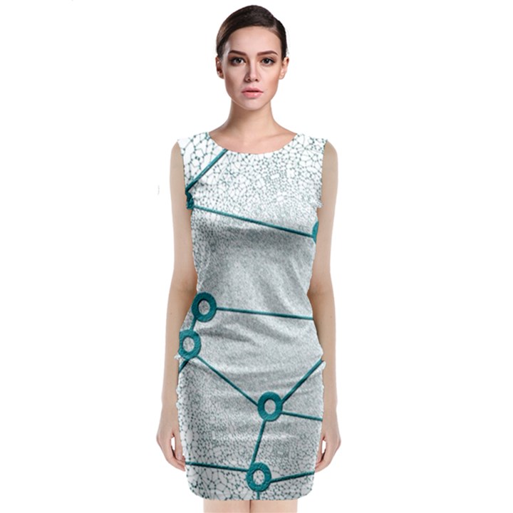 Network Social Abstract Classic Sleeveless Midi Dress