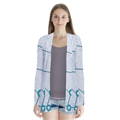 Network Social Abstract Drape Collar Cardigan by Nexatart