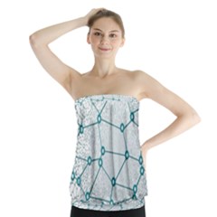 Network Social Abstract Strapless Top by Nexatart