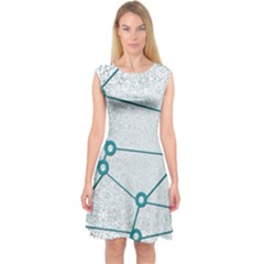 Network Social Abstract Capsleeve Midi Dress by Nexatart