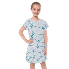 Network Social Abstract Kids  Drop Waist Dress by Nexatart