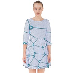 Network Social Abstract Smock Dress by Nexatart