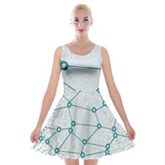 Network Social Abstract Velvet Skater Dress by Nexatart