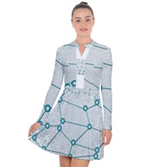 Network Social Abstract Long Sleeve Panel Dress by Nexatart