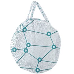 Network Social Abstract Giant Round Zipper Tote by Nexatart