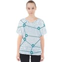 Network Social Abstract V-Neck Dolman Drape Top View1