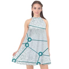 Network Social Abstract Halter Neckline Chiffon Dress  by Nexatart