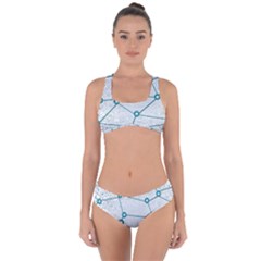 Network Social Abstract Criss Cross Bikini Set by Nexatart