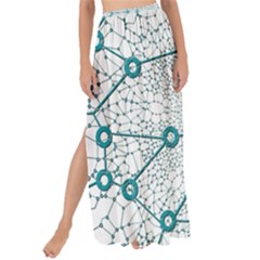 Network Social Abstract Maxi Chiffon Tie-up Sarong by Nexatart