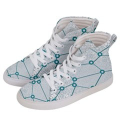 Network Social Abstract Men s Hi-top Skate Sneakers by Nexatart