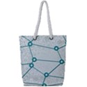 Network Social Abstract Full Print Rope Handle Tote (Small) View1