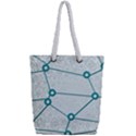 Network Social Abstract Full Print Rope Handle Tote (Small) View2